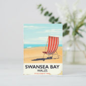 Swansea Bay Wales Seaside Poster Postkarte (Stehend Vorderseite)