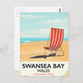 Swansea Bay Wales Seaside Poster Postkarte (Vorne/Hinten)