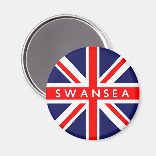 Swansea UK Flag Magnet (Vorderseite/Rückseite)