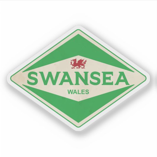 Swansea Wales Vintag Aufkleber (Vorderseite)