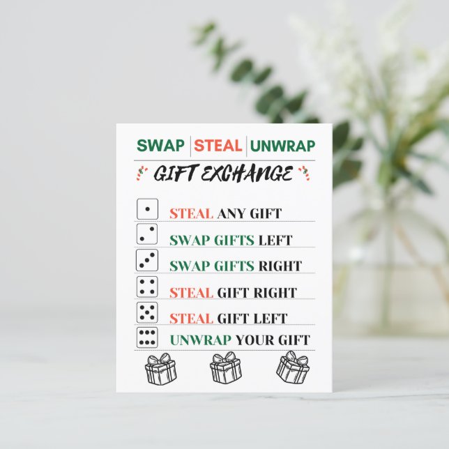 Swap, Steal oder Unwrap - Austausch von Weihnachts (Stehend Vorderseite)
