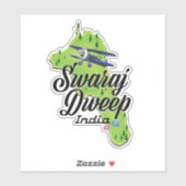 Swaraj Dweep India Map Aufkleber (Blatt)