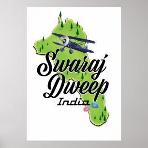 Swaraj Dweep India Map Poster