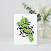 Swaraj Dweep India Map Postkarte (Stehend Vorderseite)