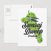 Swaraj Dweep India Map Postkarte (Vorne/Hinten)