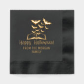 Swarming Bats Book Happy Halloween Wünsche Name Servietten Mit Folie (Vorderseite)