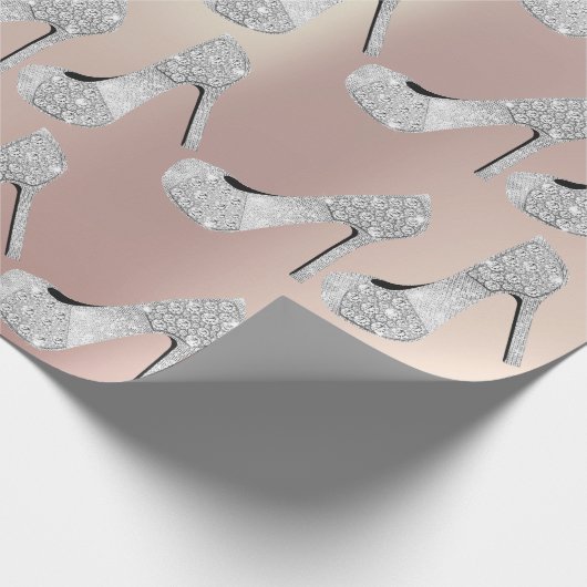 Swarovski Kristalle Diamond High Heels Schuhe Pear Geschenkpapier (Ecke)