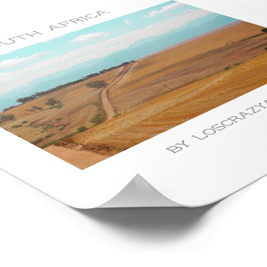 Swartland Fields Mountains Blick Südafrika ZA Poster (Ecke)