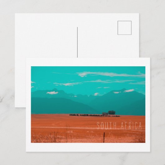 Swartland Fields Mountains Blick Südafrika ZA Postkarte (Vorne/Hinten)