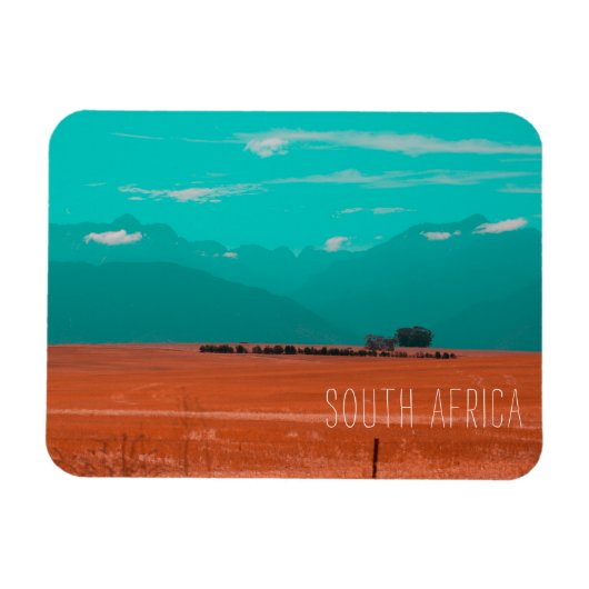 Swartland Fields Mountains View South Africa ZA Magnet (Horizontal)