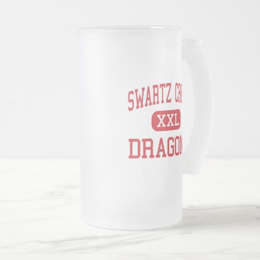 Swartz Nebenfluss - Drachen - hoch - Swartz Mattglas Bierglas (VorderseiteRechts)