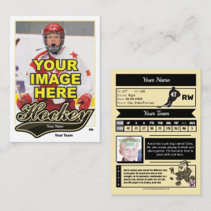 Swash Hockey Trading Card - Custom Stats Telefonnummerkarte