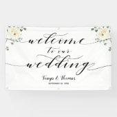 Swash Kalligraphie Grün Willkommen bei unserer Hoc Banner (Horizontal)