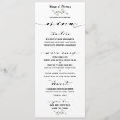 Swash Schriftart Calligrafy Schwarz-weiß Wedding B Menükarte (Vorderseite)