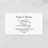 Swash Schriftart Calligraphy Wedding Online RSVP C Visitenkarte (Rückseite)