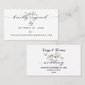 Swash Schriftart Calligraphy Wedding Online RSVP C Visitenkarte (Vorne/Hinten)