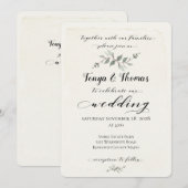 Swash Schriftart Kalligrafie Rustikale Elfenbeinle Einladung (Vorne/Hinten)