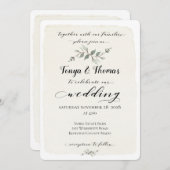 Swash Schriftart schreiben Kalligrafie Rustikale H Einladung (Vorne/Hinten)