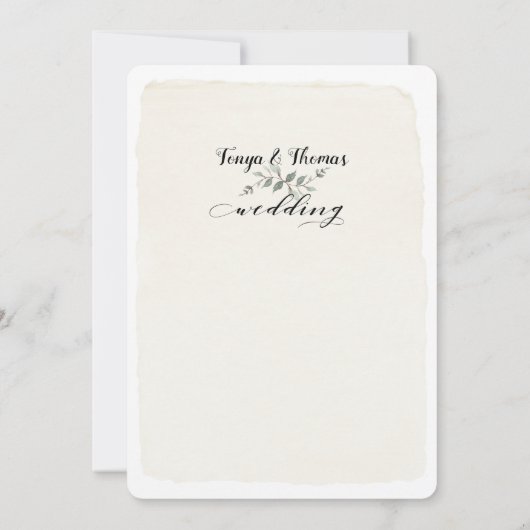 Swash Schriftart schreiben Kalligrafie Rustikale H Einladung (Rückseite)