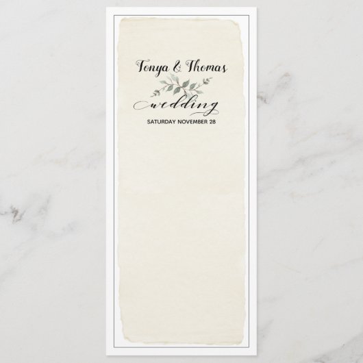 Swash Schriftart schreiben Kalligrafie Rustikale H Menükarte (Rückseite)