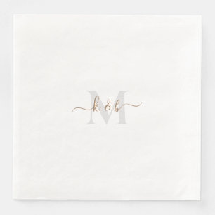 Swash-Script für Gold und Grau Serviette