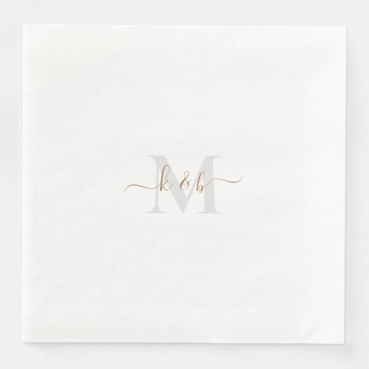 Swash-Script für Gold und Grau Serviette (Vorderseite)