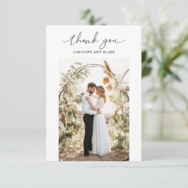 Swash Script Wedding Vielen Dank Foto Card Ankündigung