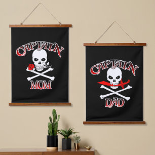 Swashbuckeln Set Captain Mama und Captain Vater Wandteppich Mit Holzrahmen
