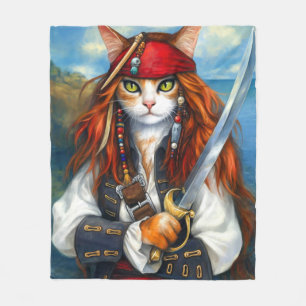 Swashbuckler Pirate Cat   Fantasy Character Art Fleecedecke