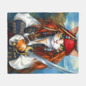 Swashbuckler Pirate Cat | Fantasy Character Art Fleecedecke (Vorderseite (Horizontal))