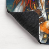 Swashbuckler Pirate Cat | Fantasy Character Art Mousepad (Ecke)