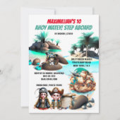 Swashbuckling Piraten Mädchen Insel Schatzschiff Einladung (Vorderseite)