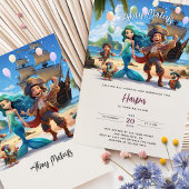 Swashbuckling Pirates & Mermaids Birthday Bash Einladung