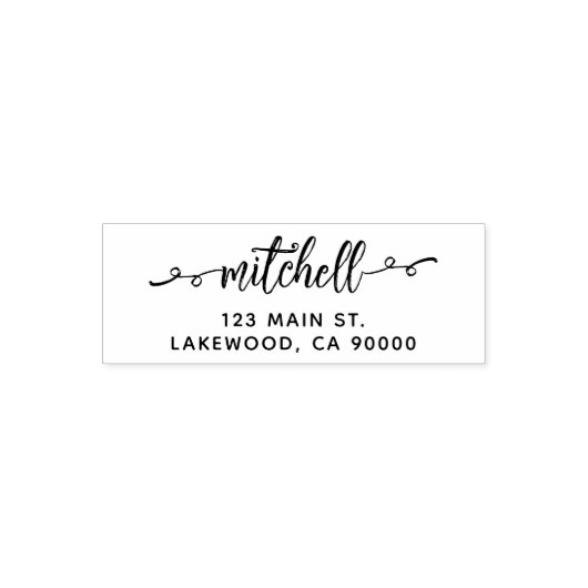 Swashe Script Niedliche Rücksendeadresse Permastempel (Design)
