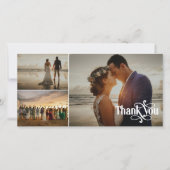 Swashy Retro Schriftart 3 Wedding Fotos Vielen Dan Dankeskarte (Vorderseite)