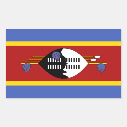 Swasifahne, Flagge von Eswatini Rechteckiger Aufkleber (Vorderseite)