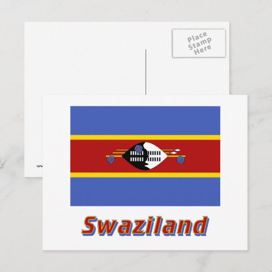 Swasiflag mit Name Postkarte (Vorne/Hinten)