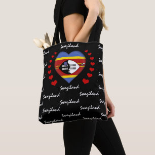 Swasiland Flag & Herz, Flaggenmode /Sport Tasche