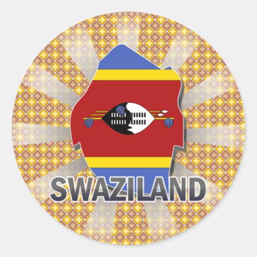 Swasiland Flag Map 2.0 Runder Aufkleber (Vorderseite)