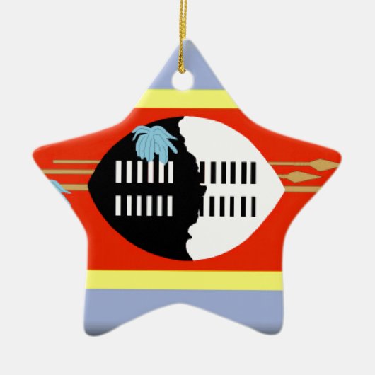 Swasiland-Flagge Keramik Ornament (Vorne)