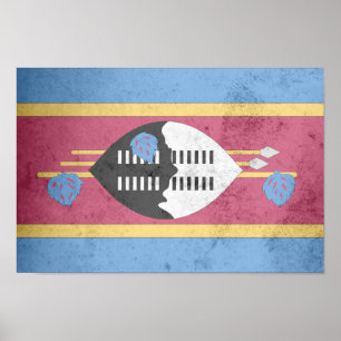 Swasiland-Flagge Poster