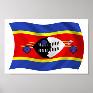 Swasiland Flagge Poster Druck