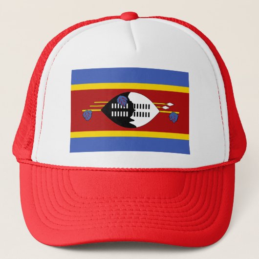Swasiland-Flagge Truckerkappe (Vorderseite)