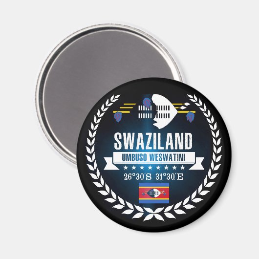 Swasiland Magnet (Vorderseite/Rückseite)