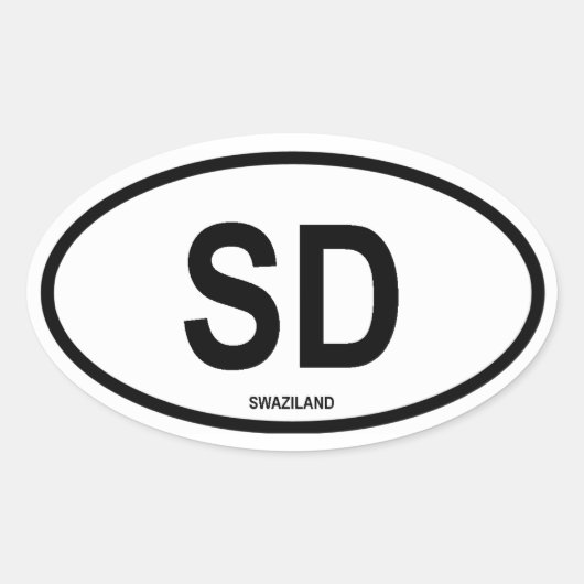 Swasiland "SD" Ovaler Aufkleber (Vorderseite)