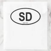 Swasiland "SD" Ovaler Aufkleber (Tasche)