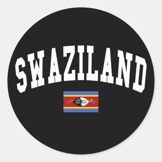 Swasiland-Stil Runder Aufkleber (Vorderseite)