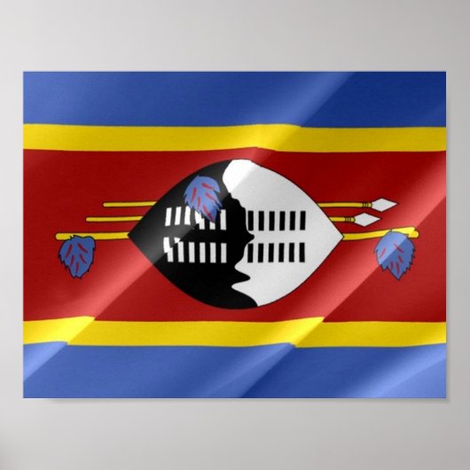 Swasiland - Waving Flag - Poster (Vorne)