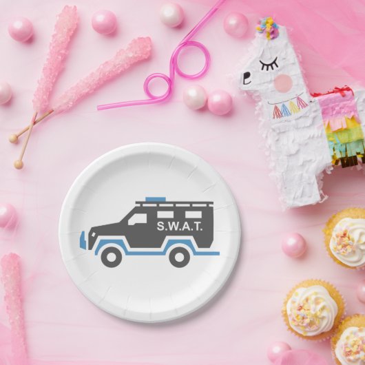 SWAT Car Pappteller (Party)