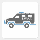 SWAT Car Quadratischer Aufkleber (Vorderseite)